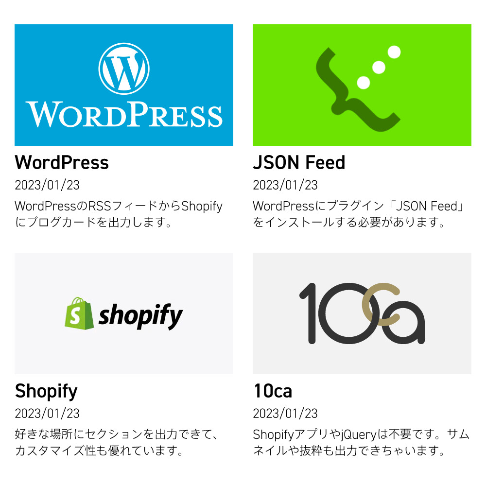 【Shopify】アプリ不要!WordPressのRSSフィードから記事一覧を出力
